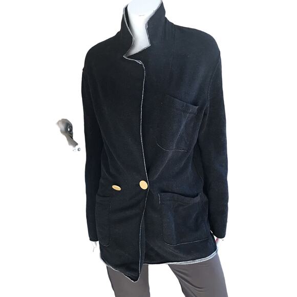 Rachel Rachel Roy Fleece Lined 2 Button Black Jacket Women's Size Small - Picture 1 of 7